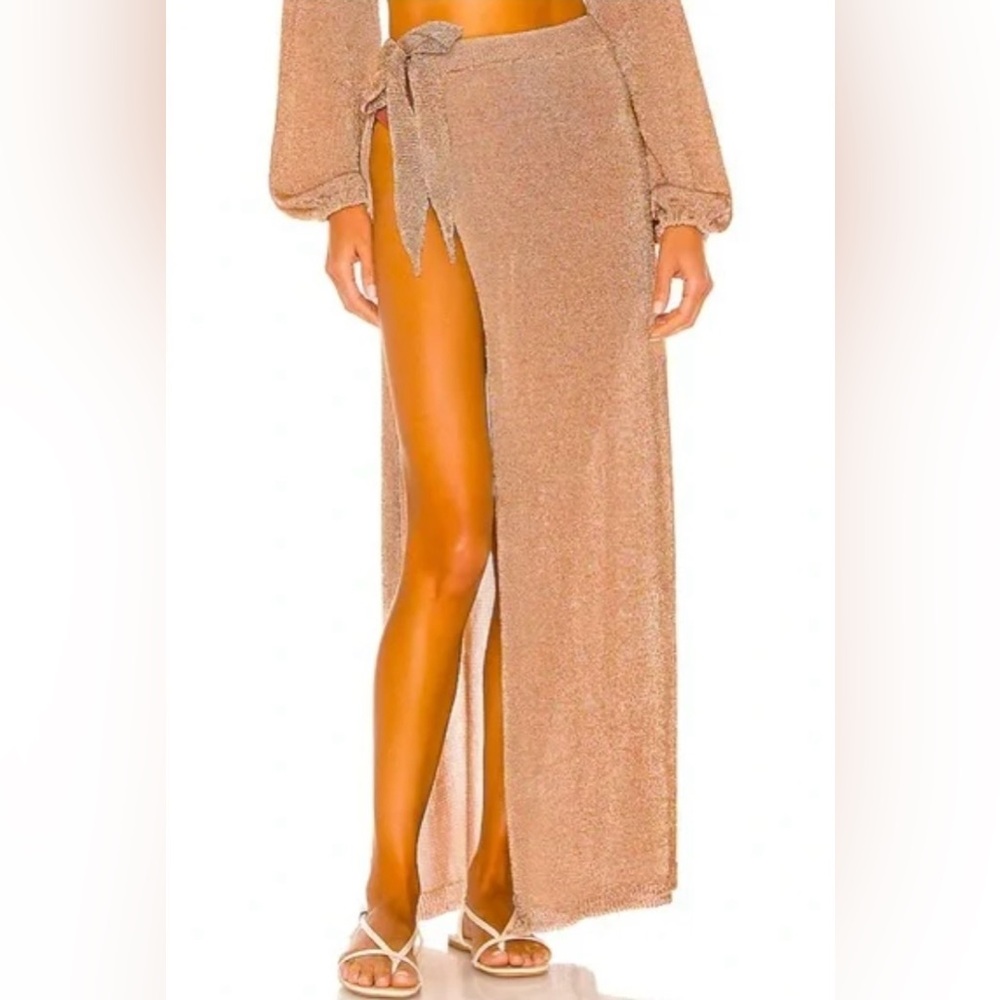 Lovers + Friends Rose Gold Maxi Cover Up Skirt